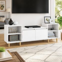 Sturdy White TV Cabinet 160x35x55 cm for Modern Living