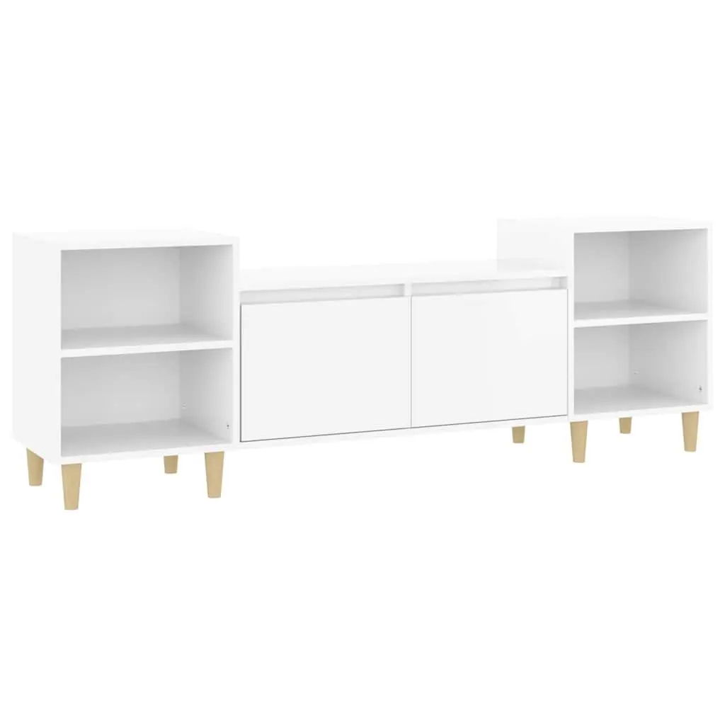 TV Cabinet Engineered Wood 160 x 35 x 55 cm High Gloss White