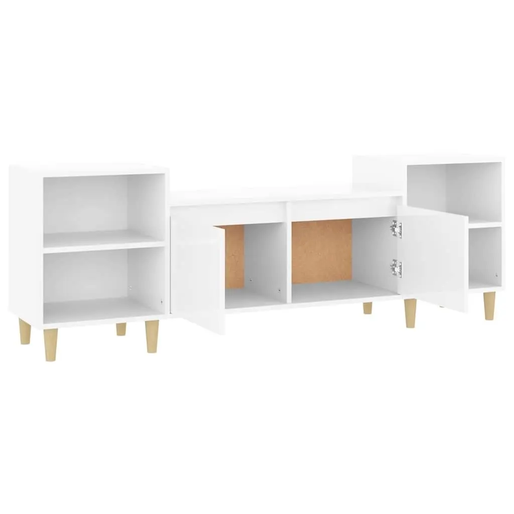 TV Cabinet Engineered Wood 160 x 35 x 55 cm High Gloss White