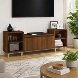 Durable 160cm Brown Oak Engineered Wood TV Cabinet
