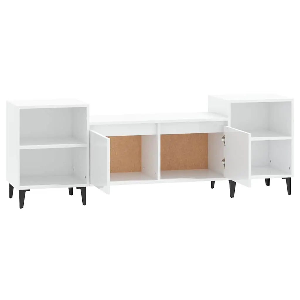 TV Cabinet Engineered Wood 160x35x55 cm High Gloss White