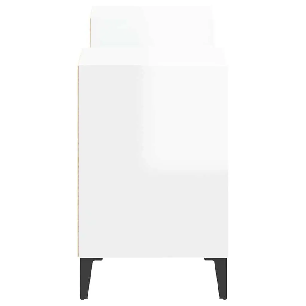 TV Cabinet Engineered Wood 160x35x55 cm High Gloss White