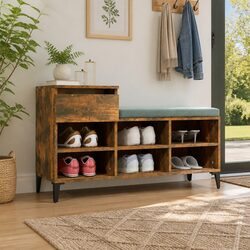 Shoe Cabinet Storage Organiser with Drawer 6 Compartments Engineered Wood Brown