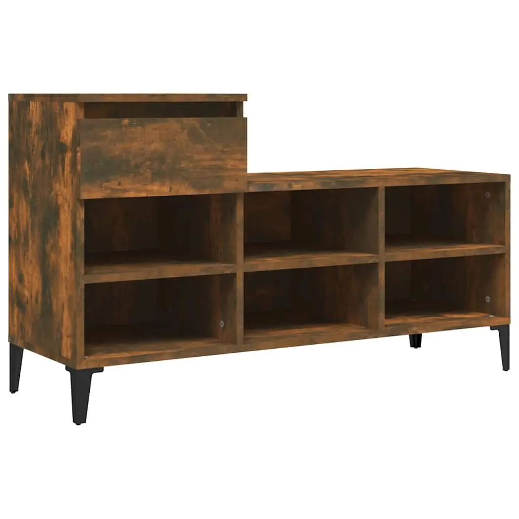 Shoe Cabinet Engineered Wood Brown 6 Compartments