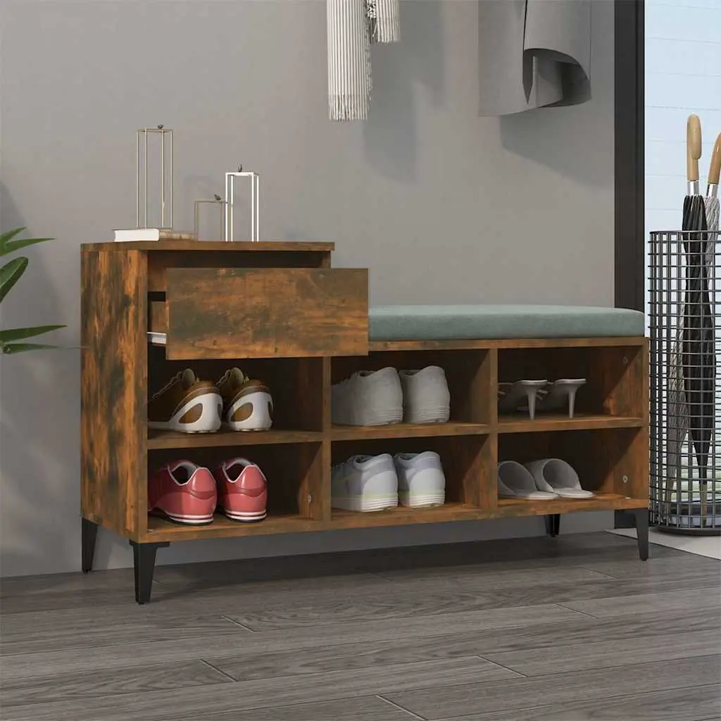 Shoe Cabinet Engineered Wood Brown 6 Compartments