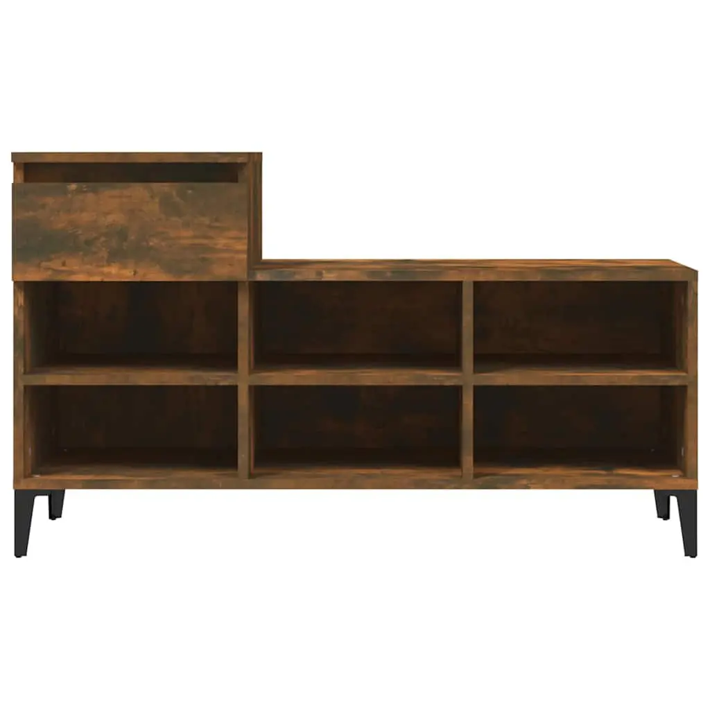 Shoe Cabinet Engineered Wood Brown 6 Compartments