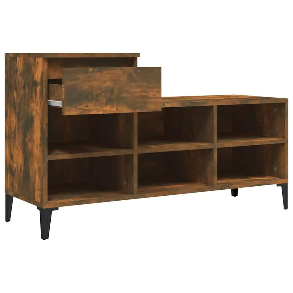 Shoe Cabinet Engineered Wood Brown 6 Compartments
