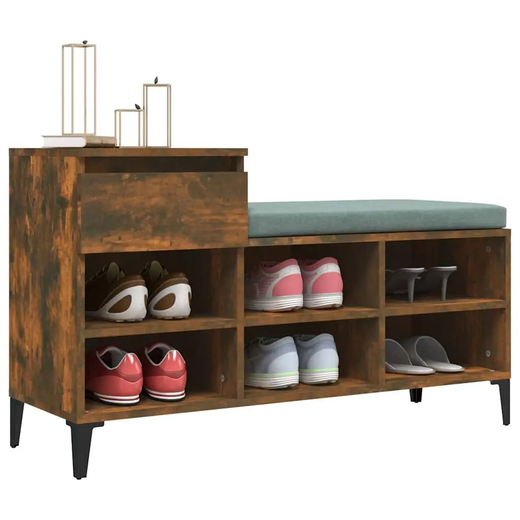 Shoe Cabinet Engineered Wood Brown 6 Compartments
