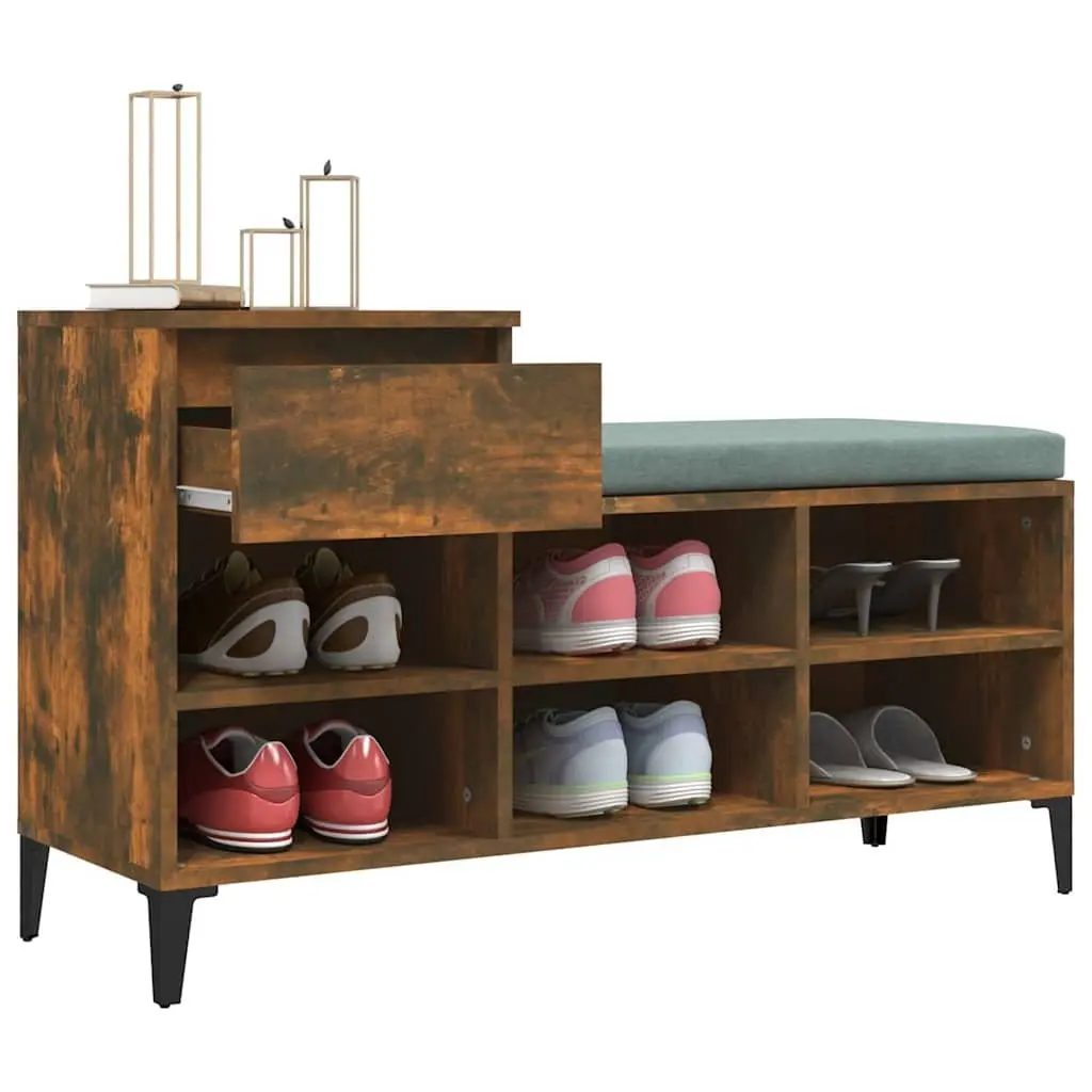 Shoe Cabinet Engineered Wood Brown 6 Compartments