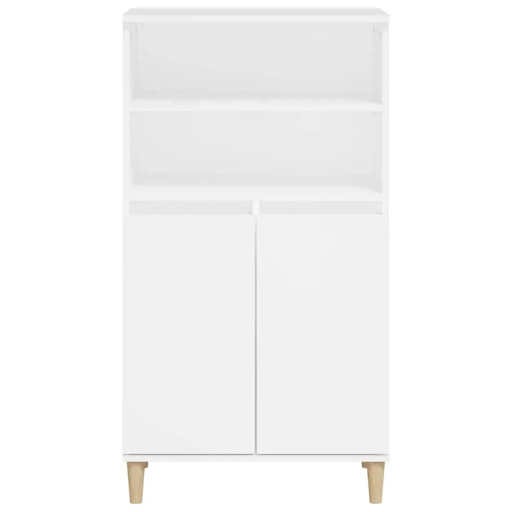 Highboard Engineered Wood 60x36x110 cm White Storage Cabinet Sideboard Shelf