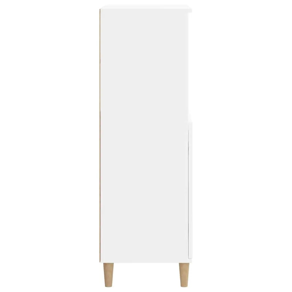 Highboard Engineered Wood 60x36x110 cm White Storage Cabinet Sideboard Shelf