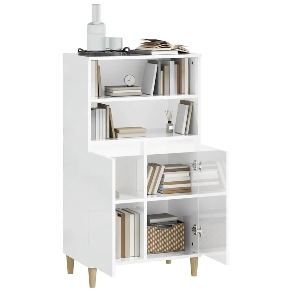 White Sideboard Storage Cabinet 60x36x110cm