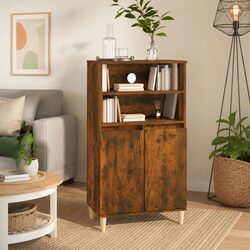 Durable Highboard Sideboard Cabinet for Storage - Brown
