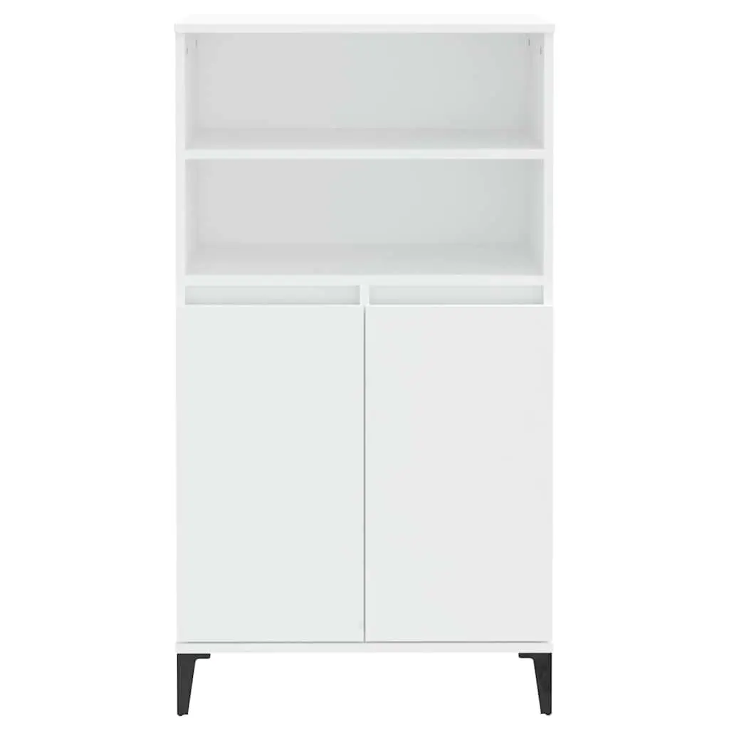 Highboard Storage Cabinet Engineered Wood 60x36x110 cm White