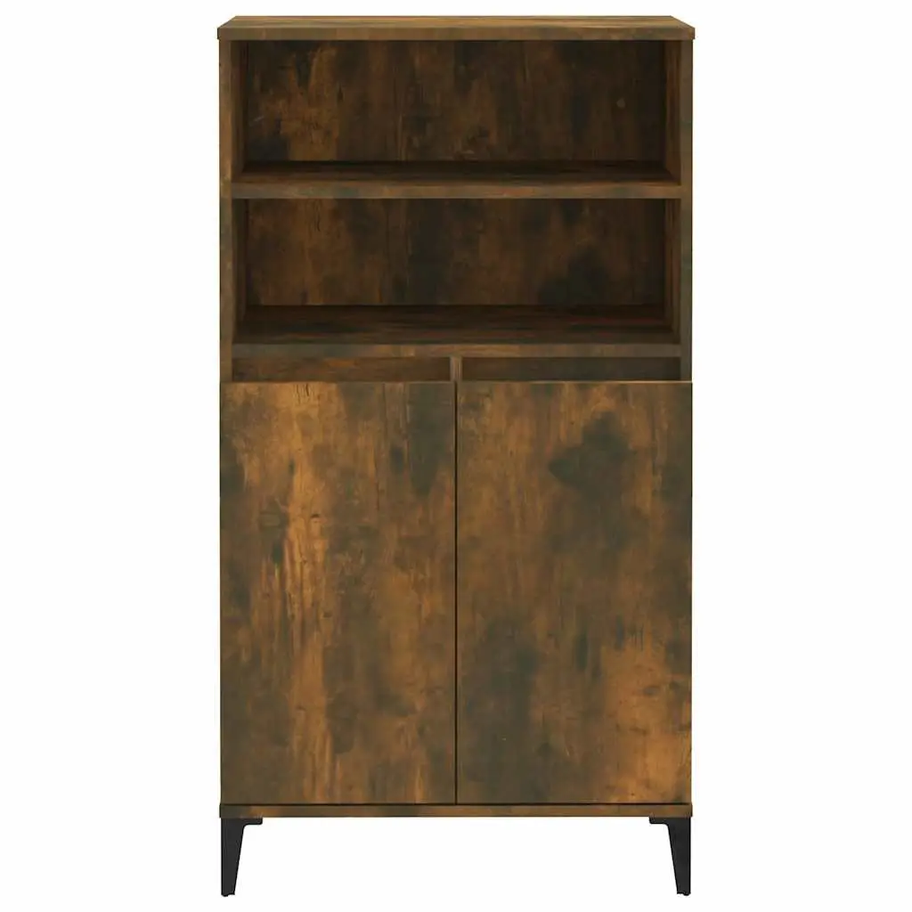 Engineered Wood Highboard Sideboard with Metal Feet
