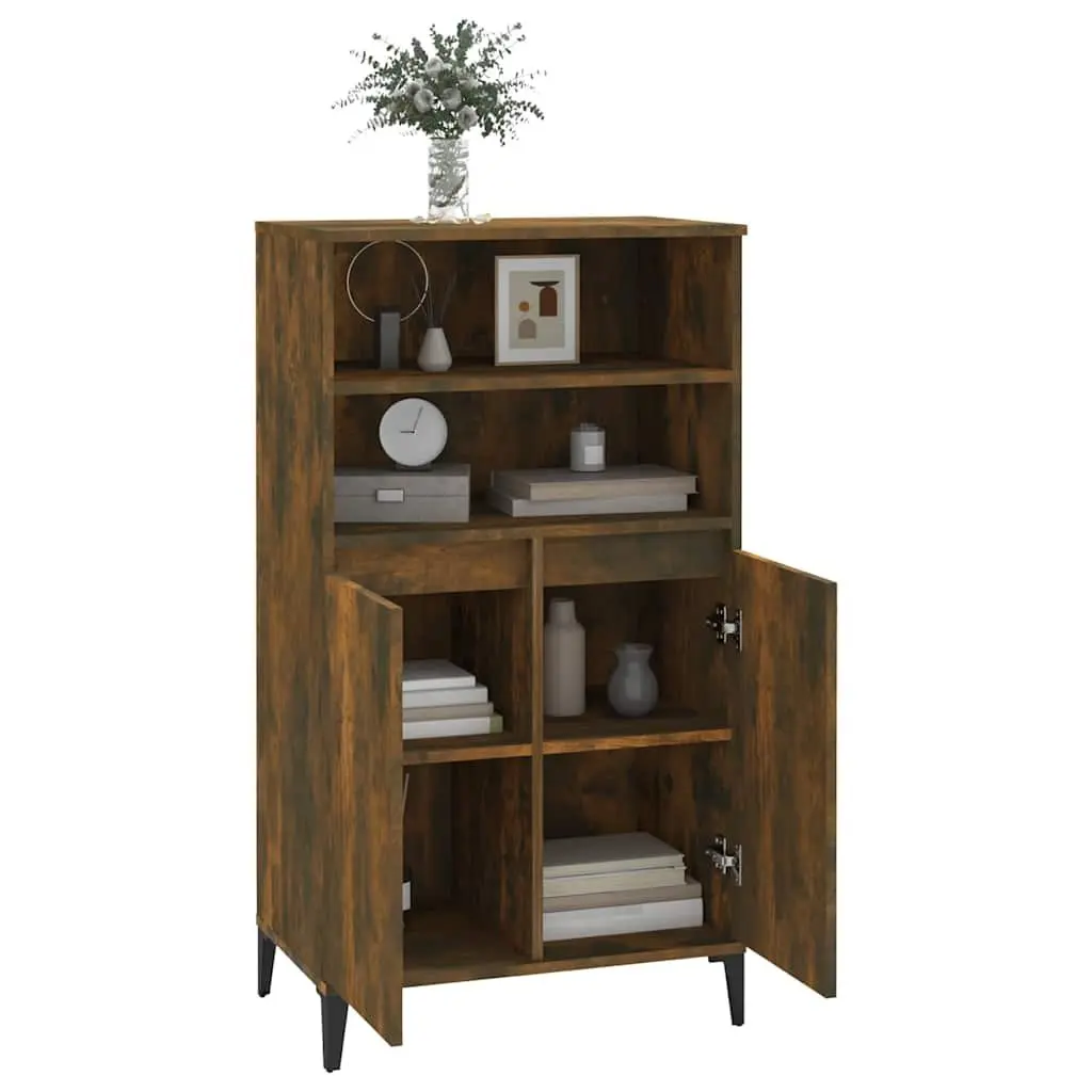 Engineered Wood Highboard Sideboard with Metal Feet