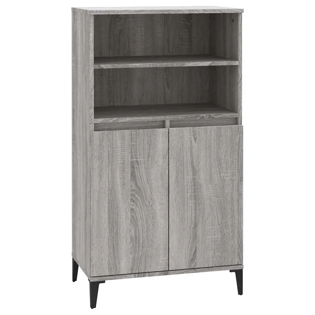 Grey Sonoma Highboard Storage Cabinet with Shelves