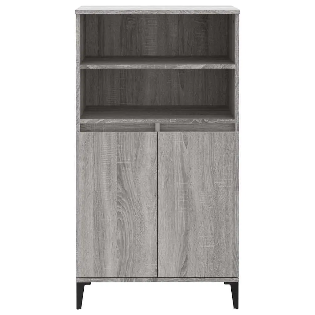 Grey Sonoma Highboard Storage Cabinet with Shelves