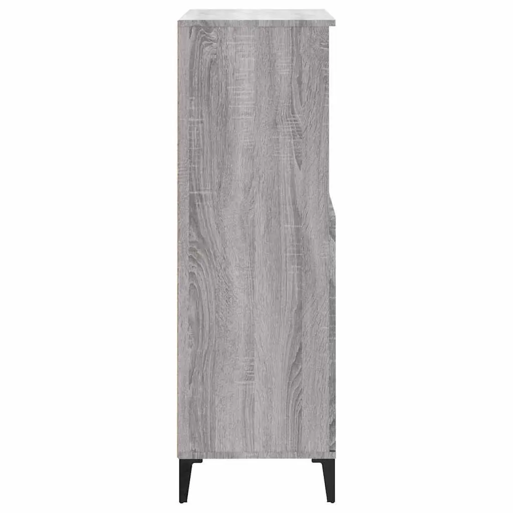 Grey Sonoma Highboard Storage Cabinet with Shelves