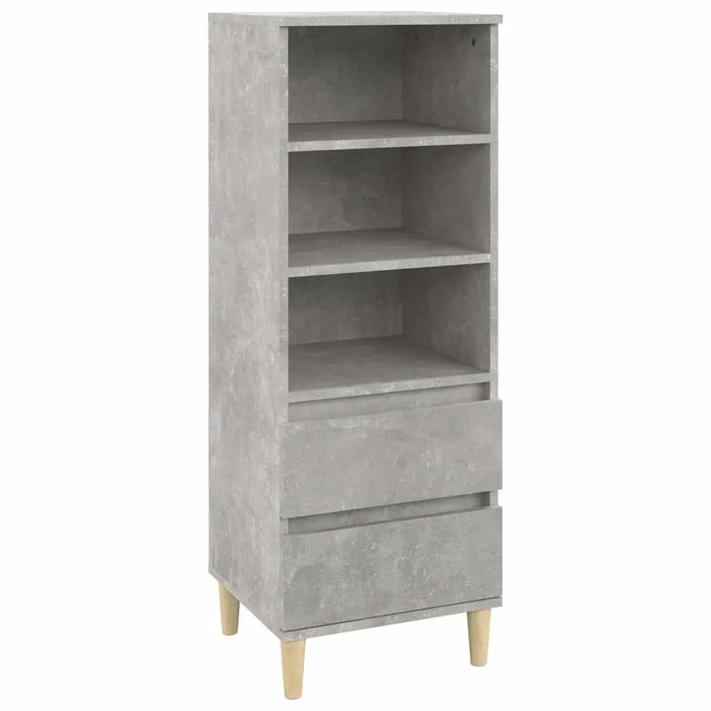 Grey Engineered Wood Highboard with Storage