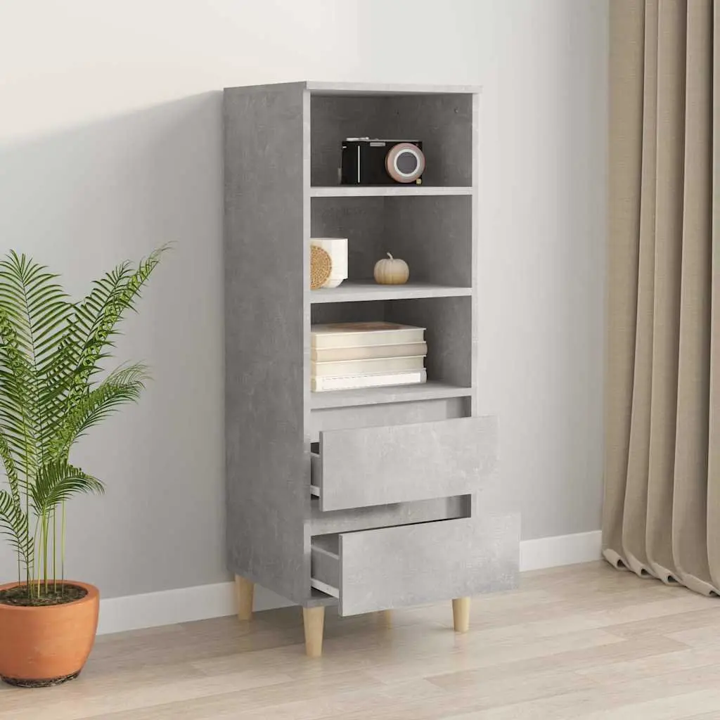 Grey Engineered Wood Highboard with Storage