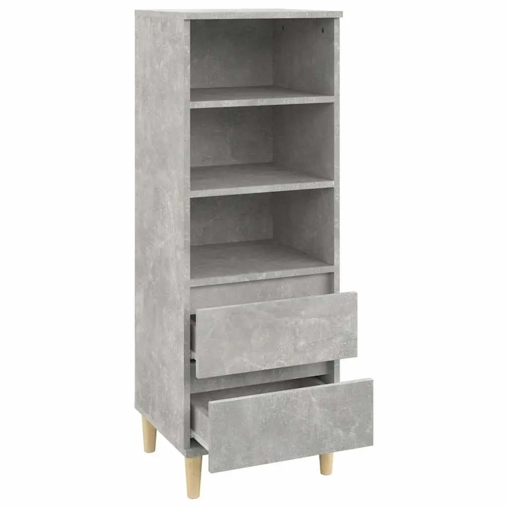 Grey Engineered Wood Highboard with Storage