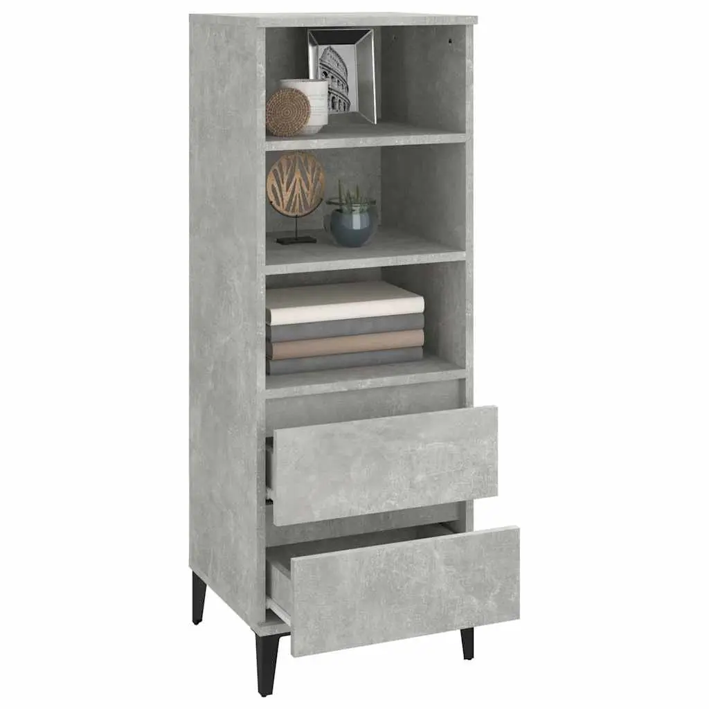 Grey Highboard Storage Cabinet 40x36x110cm