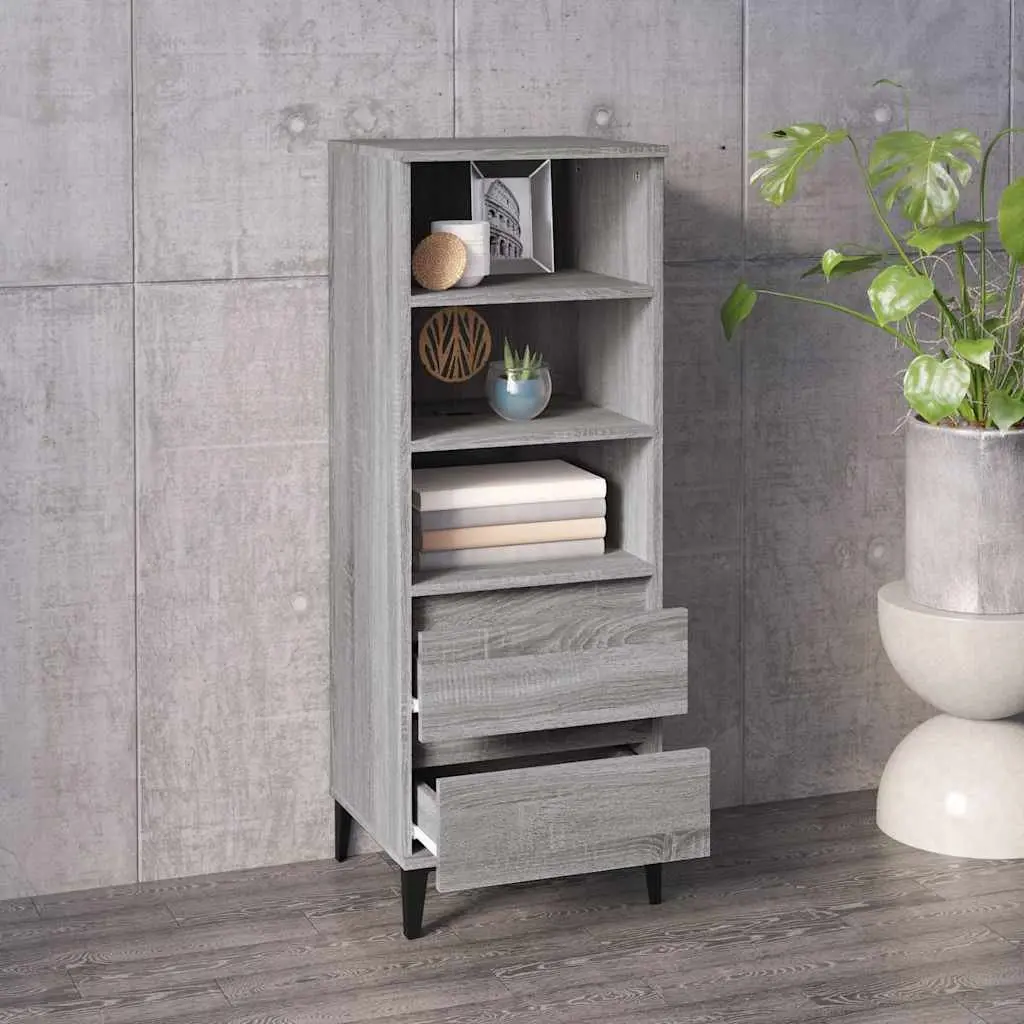 Grey Highboard Sideboard Cabinet 40x36x110cm