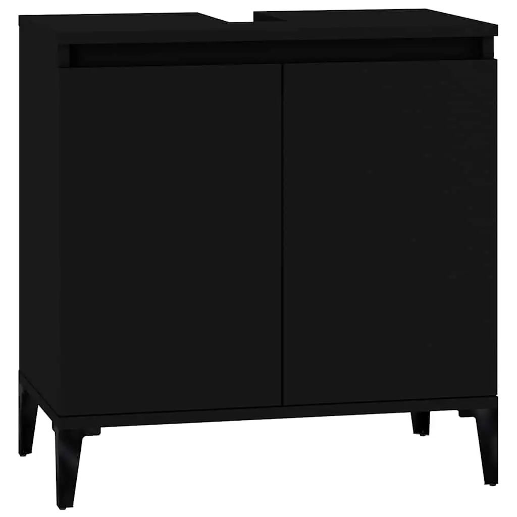 Black Wall-Mounted Sink Cabinet for Bathrooms