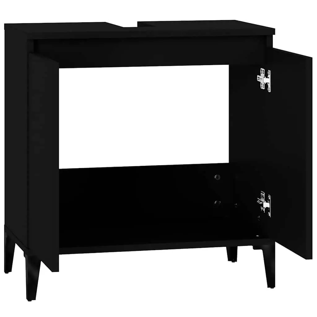 Black Wall-Mounted Sink Cabinet for Bathrooms