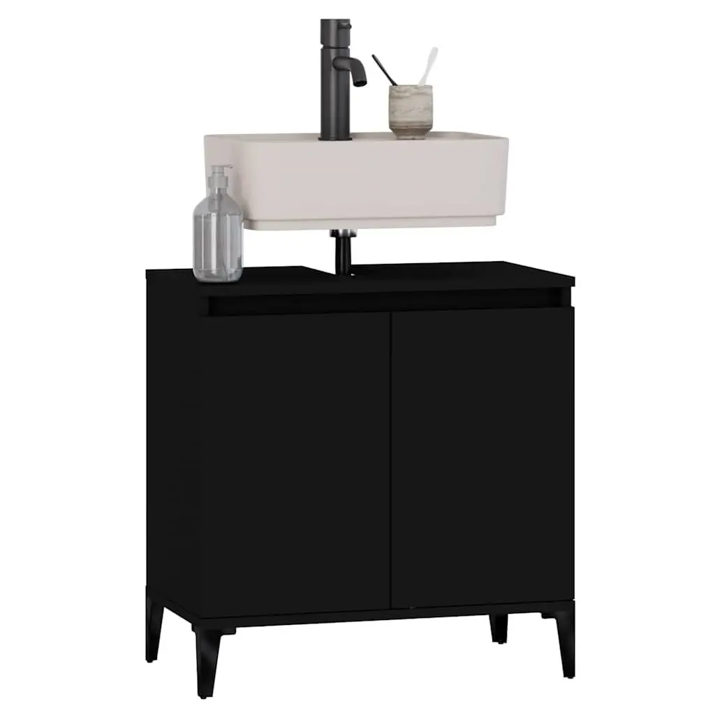 Black Wall-Mounted Sink Cabinet for Bathrooms