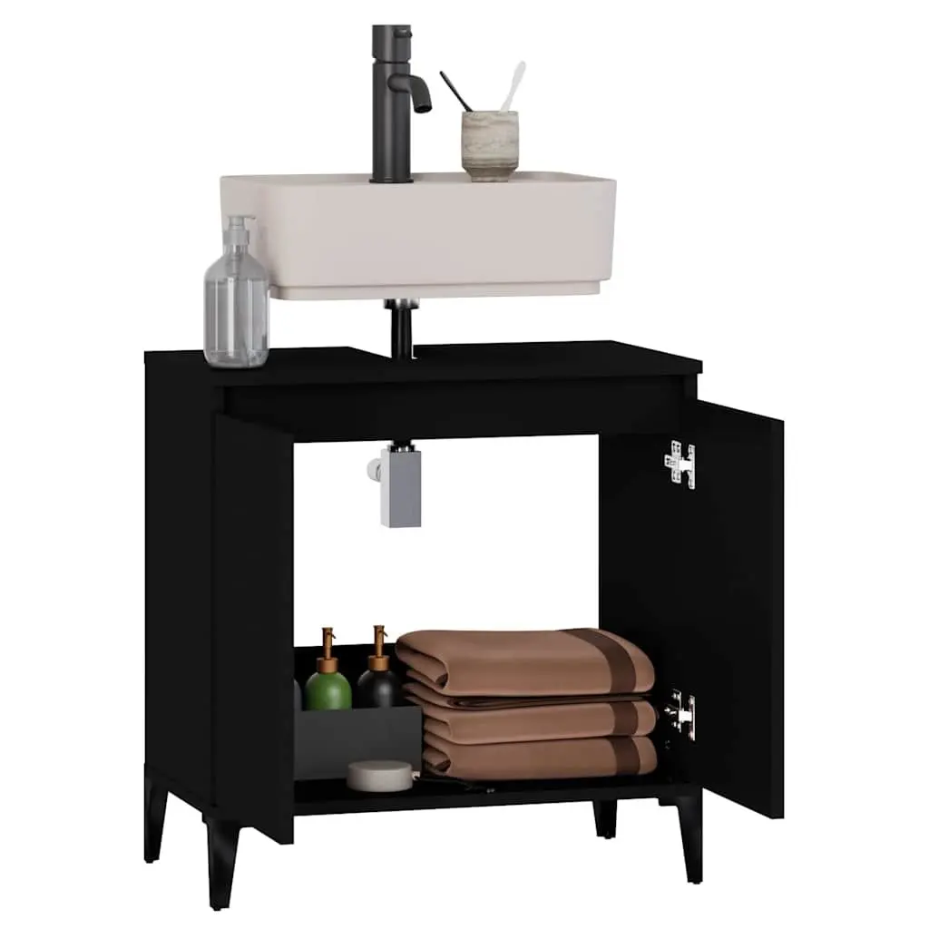 Black Wall-Mounted Sink Cabinet for Bathrooms