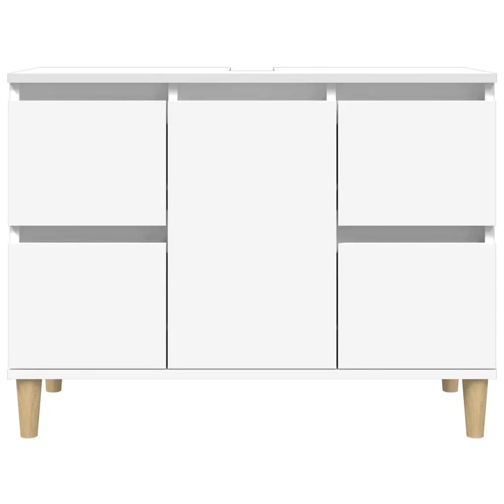 White Bathroom Sink Cabinet 80x33x60 cm Engineered Wood