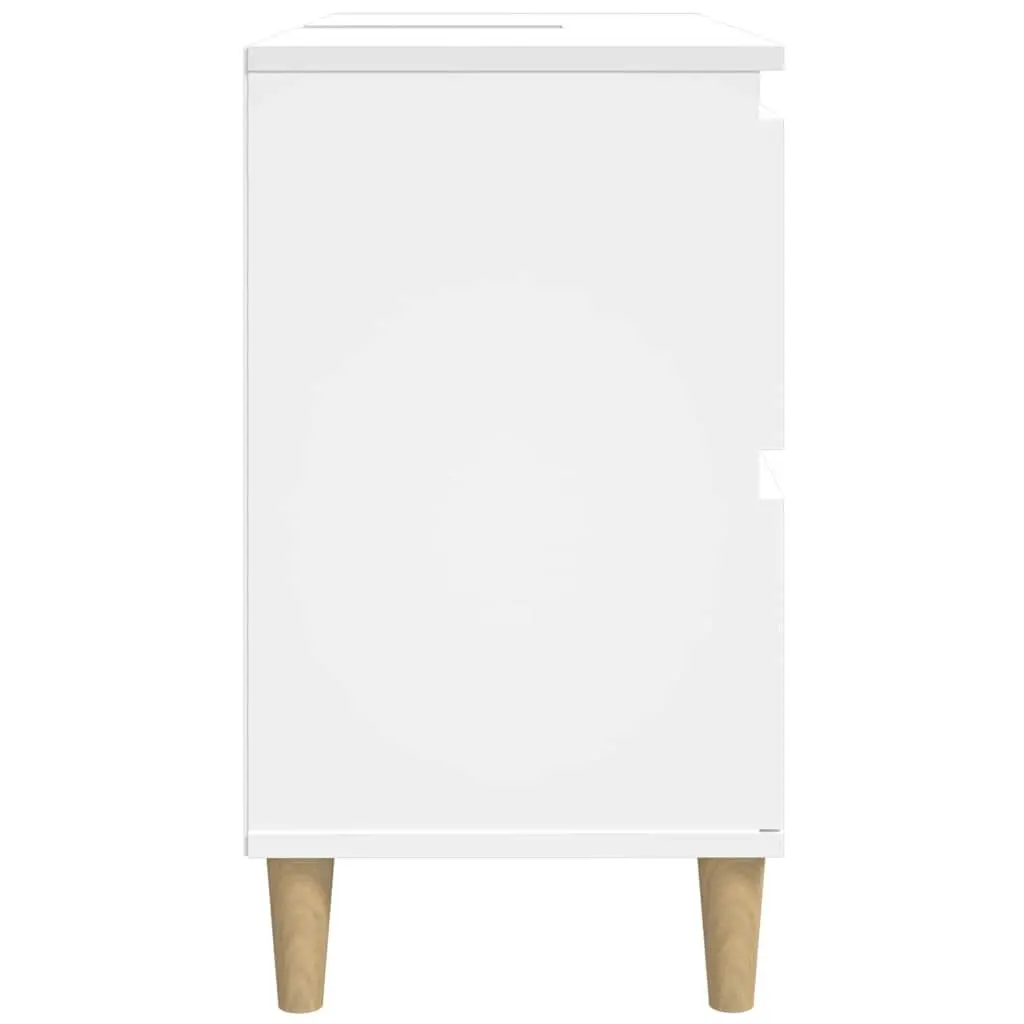 White Bathroom Sink Cabinet 80x33x60 cm Engineered Wood