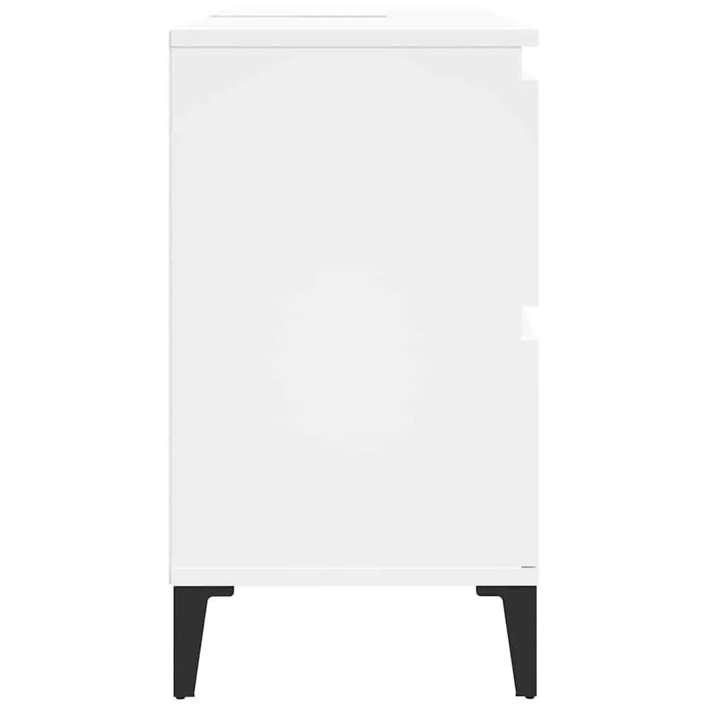 White Engineered Wood Bathroom Sink Cabinet