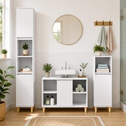 Stylish White Bathroom Sink Cabinet 80x33x60 cm