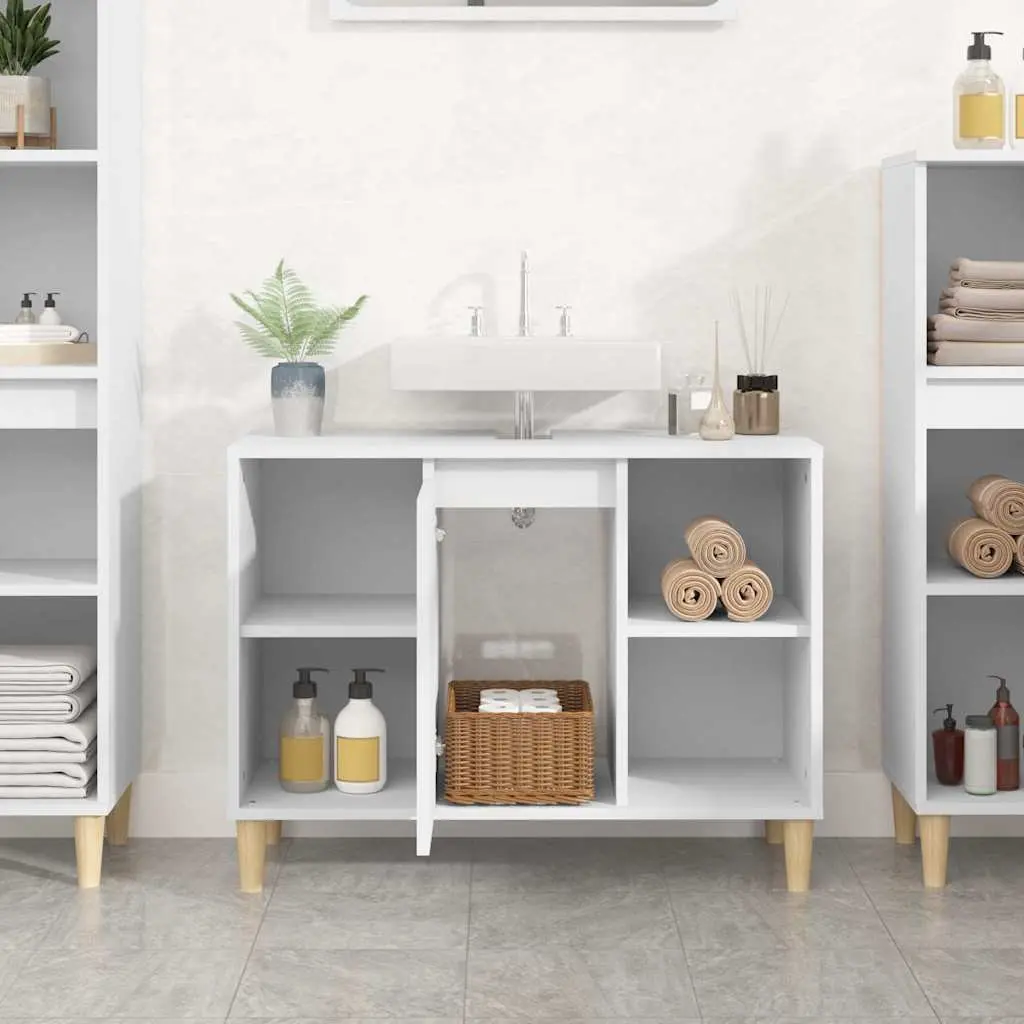 Bathroom Sink Cabinet Engineered Wood 80x33x60 cm White