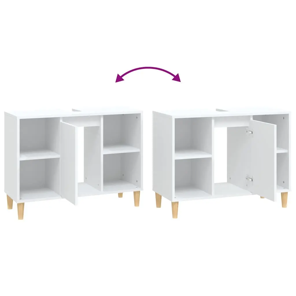 Bathroom Sink Cabinet Engineered Wood 80x33x60 cm White