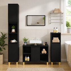 High-Quality Black Bathroom Vanity Sink Cabinet Unit