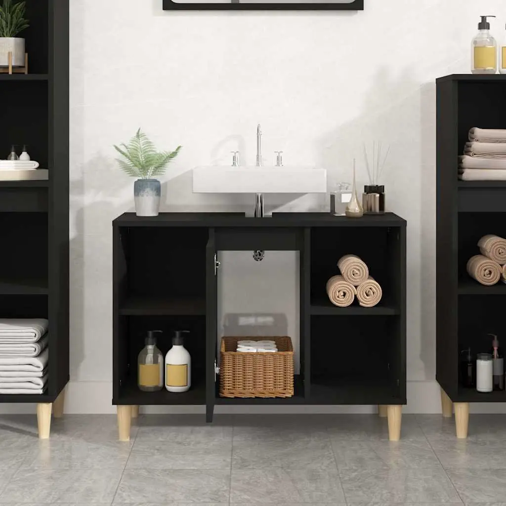 Black Bathroom Vanity Sink Cabinet Unit
