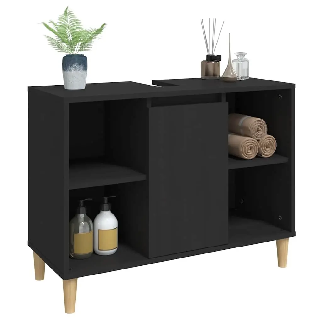 Black Bathroom Vanity Sink Cabinet Unit