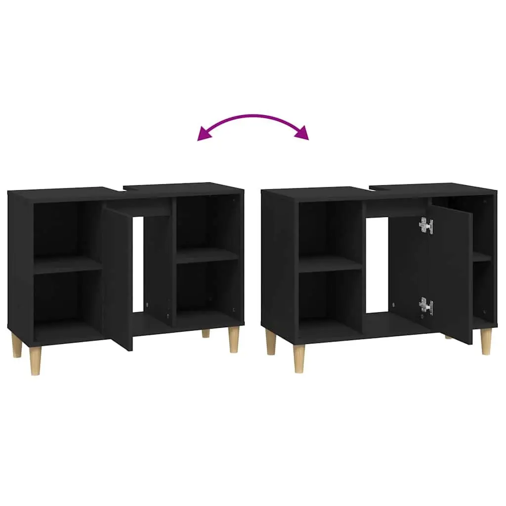 Black Bathroom Vanity Sink Cabinet Unit