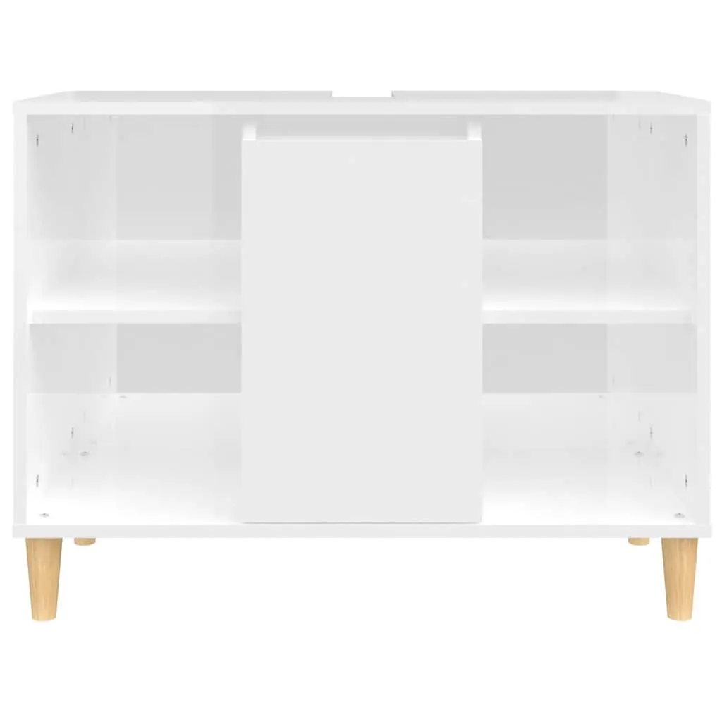 Bathroom Sink Cabinet Engineered Wood 80x33x60 cm High Gloss White
