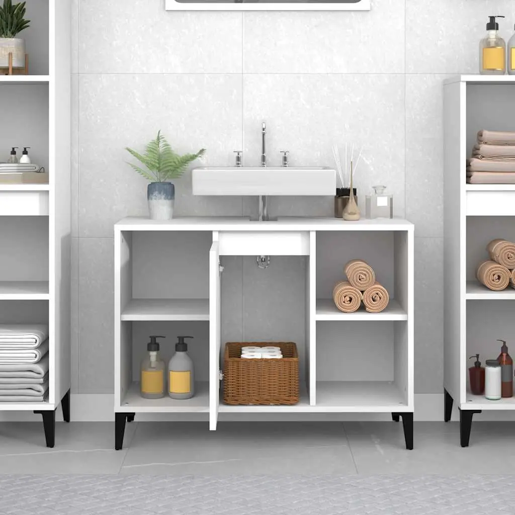 Bathroom Sink Cabinet Engineered Wood 80x33x60cm White