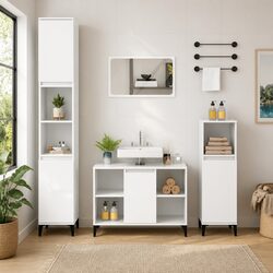 High Gloss White Vanity Unit for Bathroom Storage 80x33x60 cm