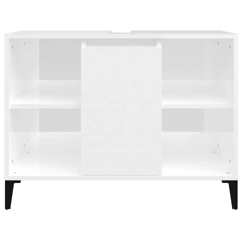 High Gloss White Vanity Unit for Bathroom Storage 80x33x60 cm