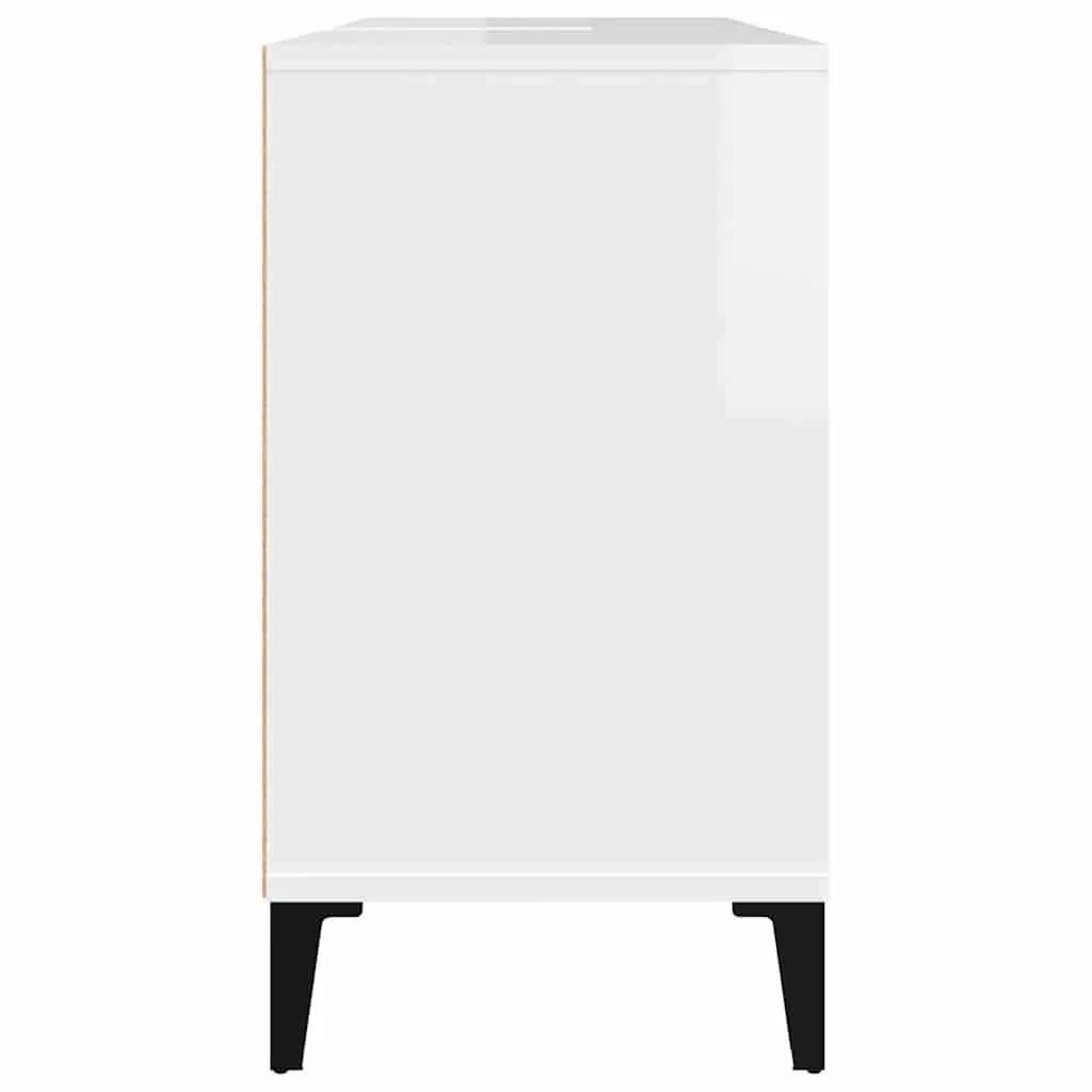 High Gloss White Vanity Unit for Bathroom Storage 80x33x60 cm