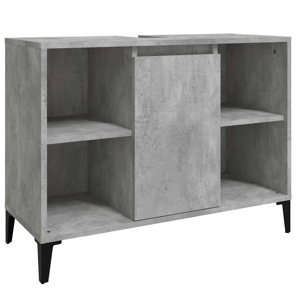Grey Bathroom Sink Cabinet with Storage 80x33x60cm