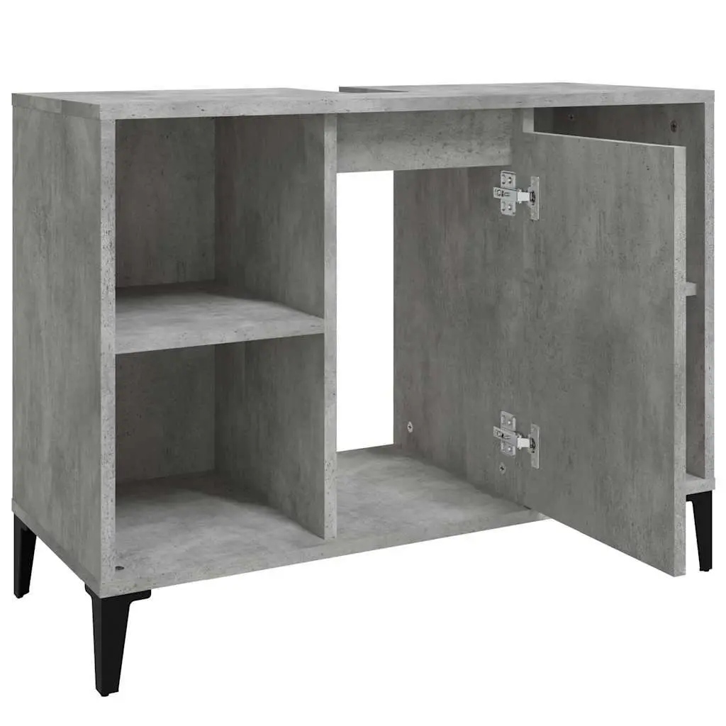 Grey Bathroom Sink Cabinet with Storage 80x33x60cm
