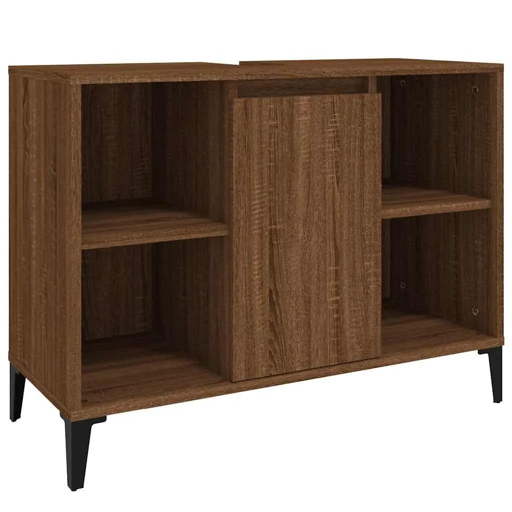 Bathroom Sink Cabinet Engineered Wood 80x33x60cm Brown Oak